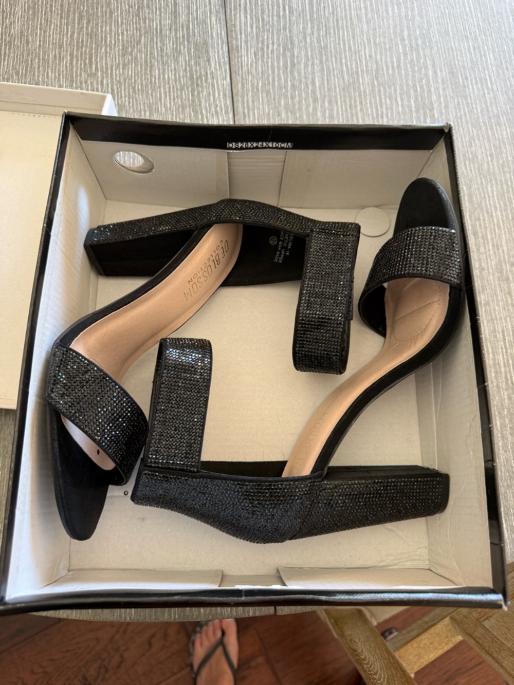 Black Ankle-Strap Block Heels
